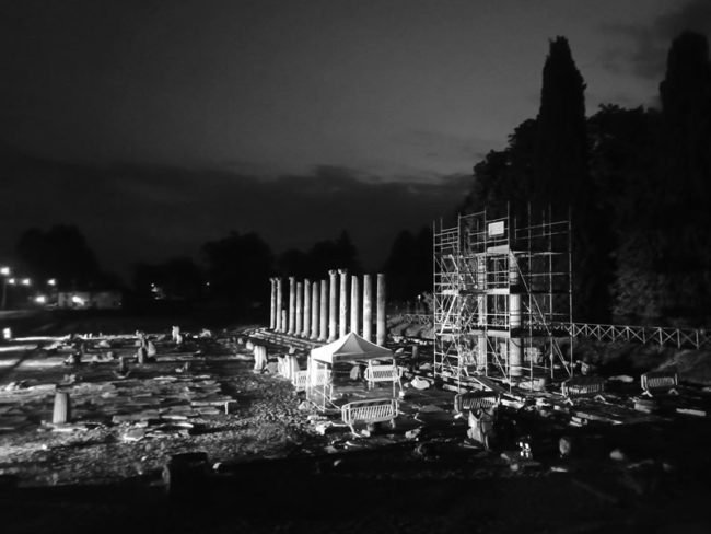 cantiere lavori del foro romano di Aquileia
