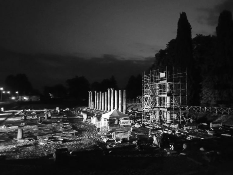 cantiere lavori del foro romano di Aquileia