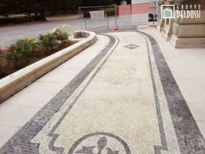 restauro mosaici accesso carraio 